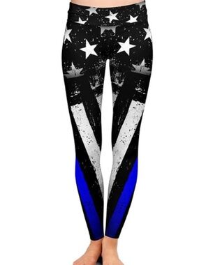 Wynterco Thin Blue Line Women’s Leggings Police Black Blue White